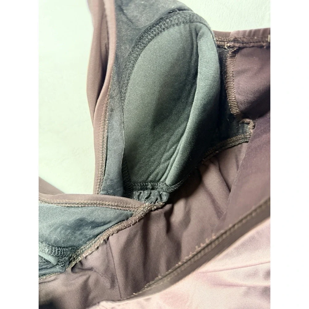 TRIMSHAPER One Piece Swimsuit SIZE 16 Brown Tummy Control Ruched Built In Bra - Picture 9 of 14